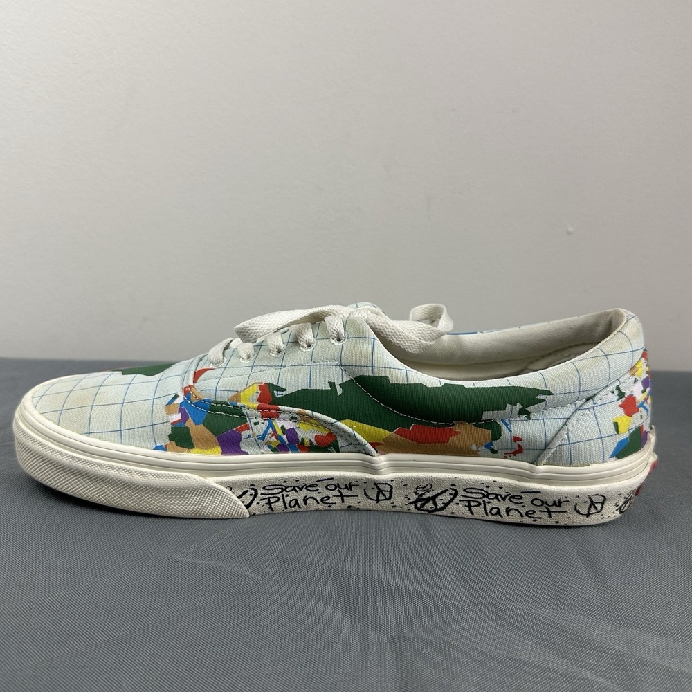 Vans Save Our Planet Shoes Mens Sz 8.5 Women's Sz 10 Limited Edition World Map - Picture 3 of 11